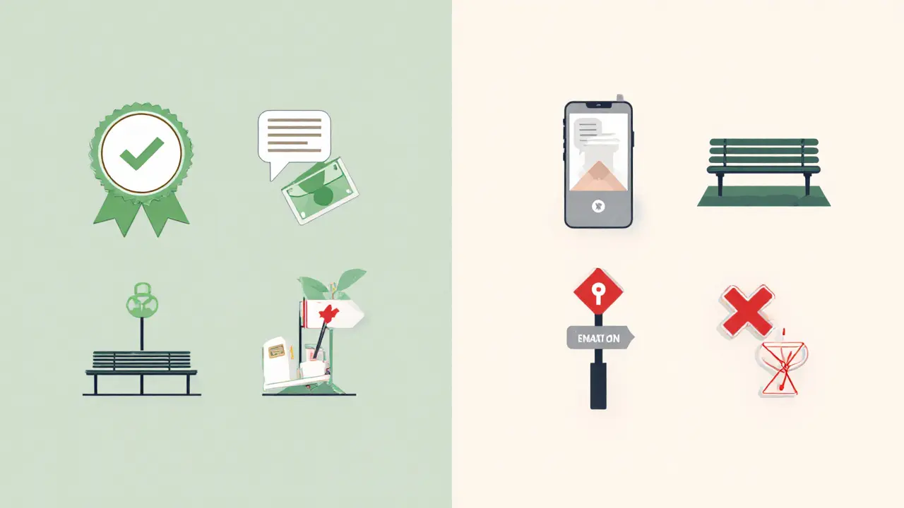 Split illustration showing green check icons for good etiquette and red cross icons for bad practices.